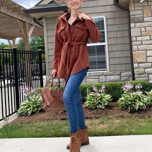 Fashion Winter Trench Coats Lapel Button Down Peacoat Belted Outwear